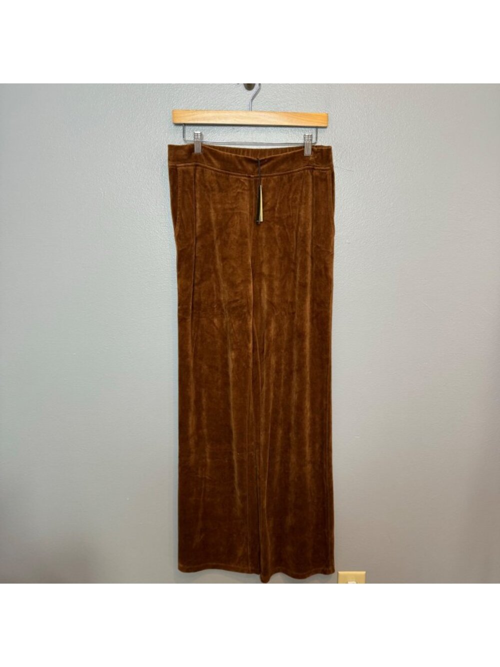 MONROW vintage velour wide leg lounge pants size L